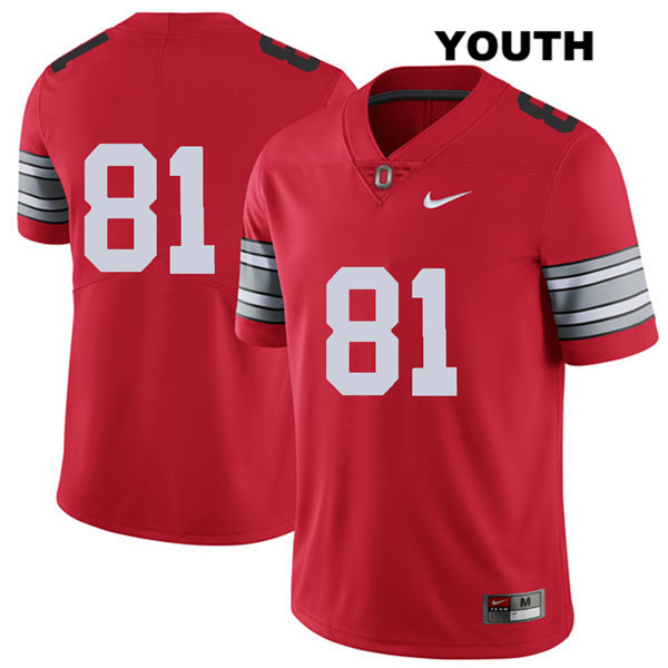 Ohio State Buckeyes Youth Jake Hausmann #81 Red Authentic Nike 2018 Spring Game No Name College NCAA Stitched Football Jersey PA19K62HR